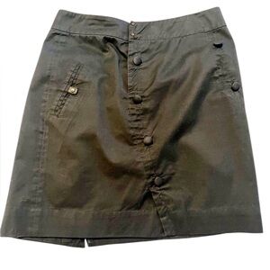 Leifsdottir Anthropology‎ Black Button-Front Mini Skirt Size 6